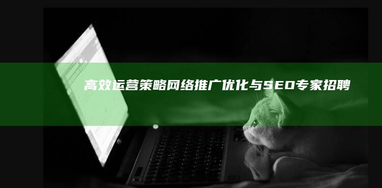 高效运营策略、网络推广优化与SEO专家招聘